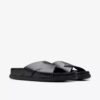 Sandales plates Torford Cross en cuir noir pour homme Sandales plates Torford Cross en cuir noir pour homme