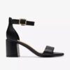 Sandales à talons en cuir noir Ezoria Mae pour femme