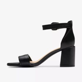 Sandales à talons en cuir noir Ezoria Mae pour femme