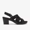 Sandales à talons en cuir noir Kymber Shine pour femme