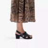 Sandales à talons en cuir noir Kymber Shine pour femme
