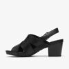 Sandales à talons en cuir noir Kymber Shine pour femme