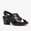 Sandales à talons en cuir noir Kymber Shine pour femme