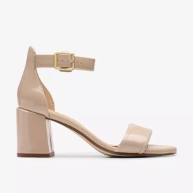 Sandales à talons Ezoria Mae Sand en cuir verni pour femme