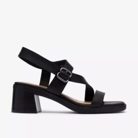 Sandales à talons Jaylan Sol en cuir noir pour femme