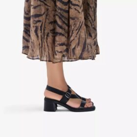 Sandales à talons Jaylan Sol en cuir noir pour femme