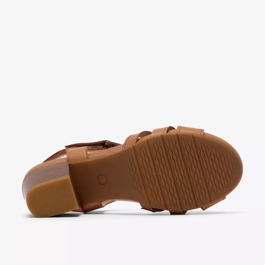 Sandales à talons Kymber Glow en cuir beige pour femme Sandales à talons Kymber Glow en cuir beige pour femme