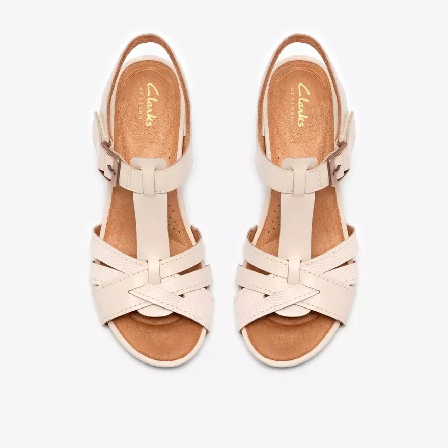 Sandales à talons Kymber Glow en cuir crème pour femme Sandales à talons Kymber Glow en cuir crème pour femme