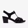 Sandales à talons Kymber Glow en cuir noir pour femme Sandales à talons Kymber Glow en cuir noir pour femme