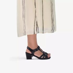 Sandales à talons Kymber Glow en cuir noir pour femme