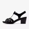 Sandales à talons Kymber Glow en cuir noir pour femme Sandales à talons Kymber Glow en cuir noir pour femme
