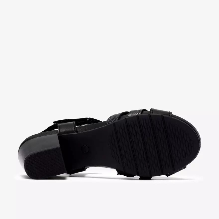 Sandales à talons Kymber Glow en cuir noir pour femme Sandales à talons Kymber Glow en cuir noir pour femme