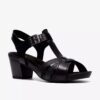 Sandales à talons Kymber Glow en cuir noir pour femme Sandales à talons Kymber Glow en cuir noir pour femme