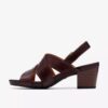 Sandales à talons Kymber Shine en cuir marron foncé pour femme Sandales à talons Kymber Shine en cuir marron foncé pour femme