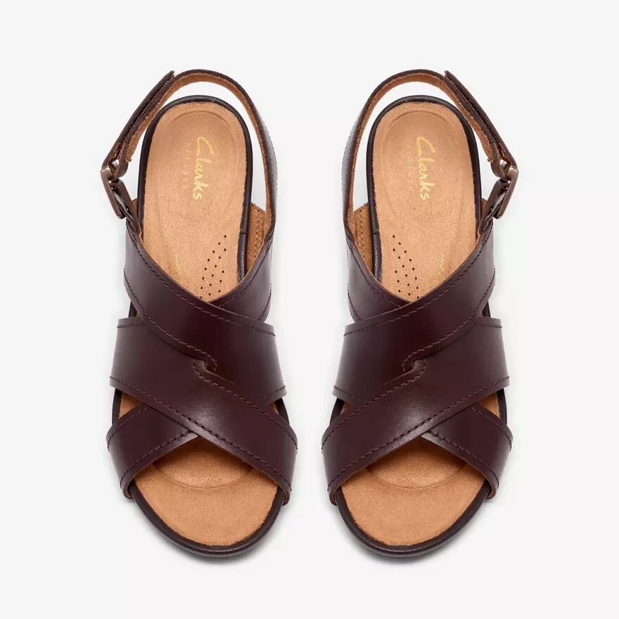 Sandales à talons Kymber Shine en cuir marron foncé pour femme Sandales à talons Kymber Shine en cuir marron foncé pour femme