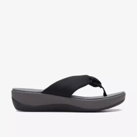 Tongs Arla Glison pour femme, en tissu noir Cloudsteppers™