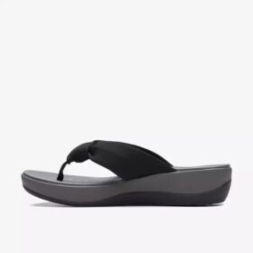 Tongs Arla Glison pour femme, en tissu noir Cloudsteppers™