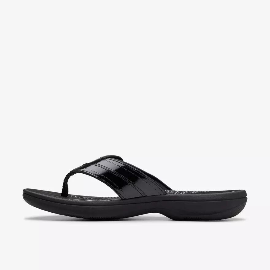 Tongs Cloudsteppers™ Breeze Reyna noires vernies pour femme Tongs Cloudsteppers™ Breeze Reyna noires vernies pour femme