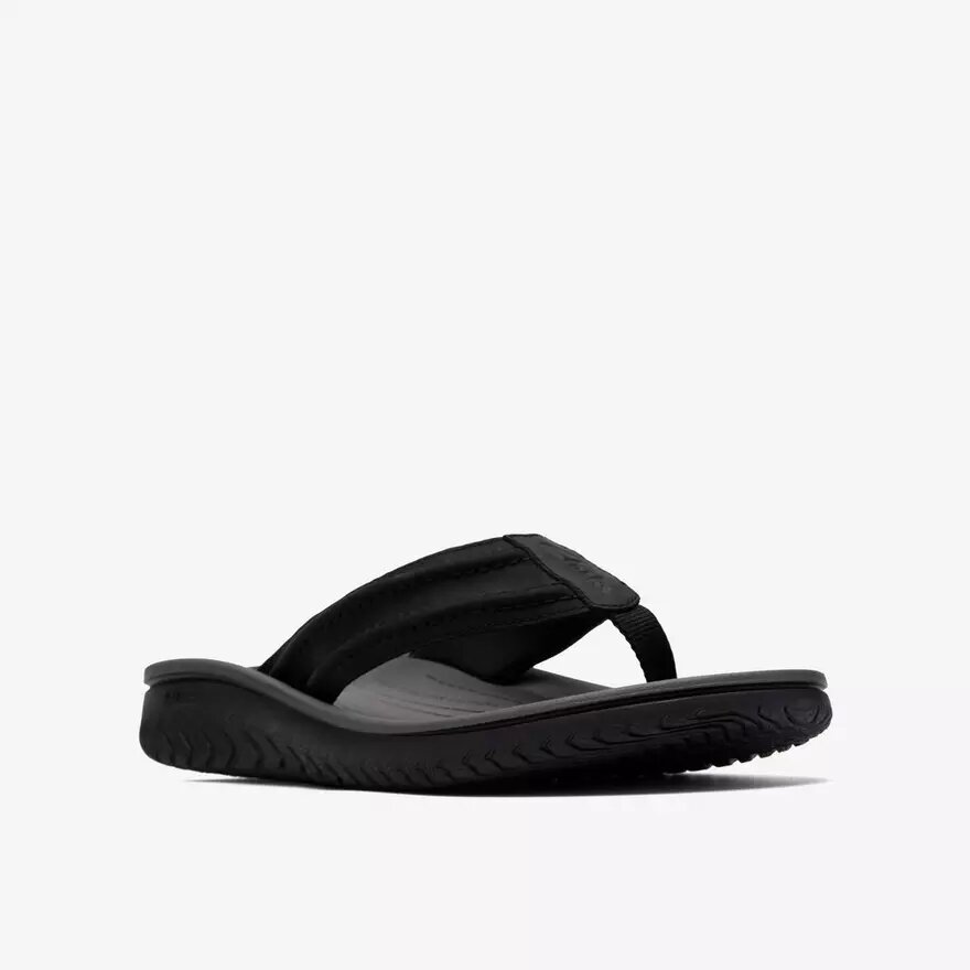 Tongs Wesley Surf en cuir noir pour homme Tongs Wesley Surf en cuir noir pour homme