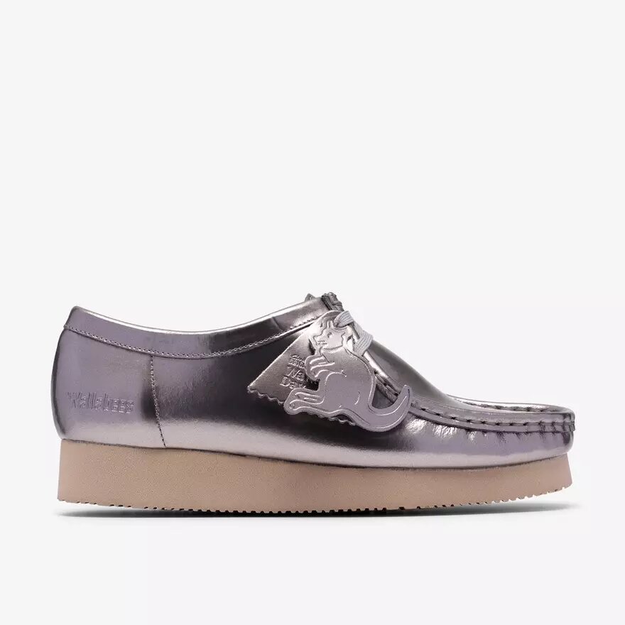 Wallabee 2604 pour femme en cuir verni argenté Wallabee 2604 pour femme en cuir verni argenté