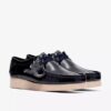 Wallabee 2604 pour femme : Wallabees en cuir verni bleu marine