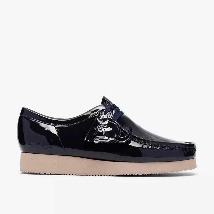 Wallabee 2604 pour homme – Wallabees en cuir verni bleu marine Wallabee 2604 pour homme – Wallabees en cuir verni bleu marine