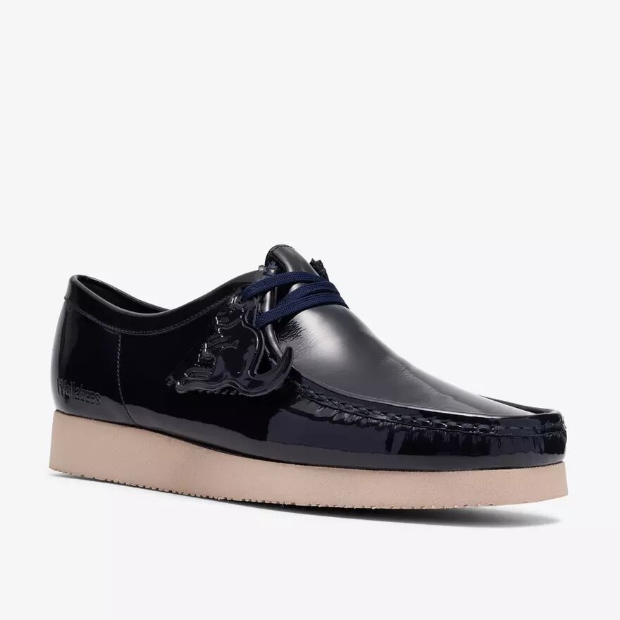 Wallabee 2604 pour homme – Wallabees en cuir verni bleu marine Wallabee 2604 pour homme – Wallabees en cuir verni bleu marine