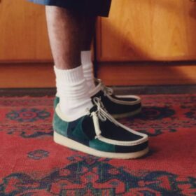 Wallabee homme à rayures bleues/vertes