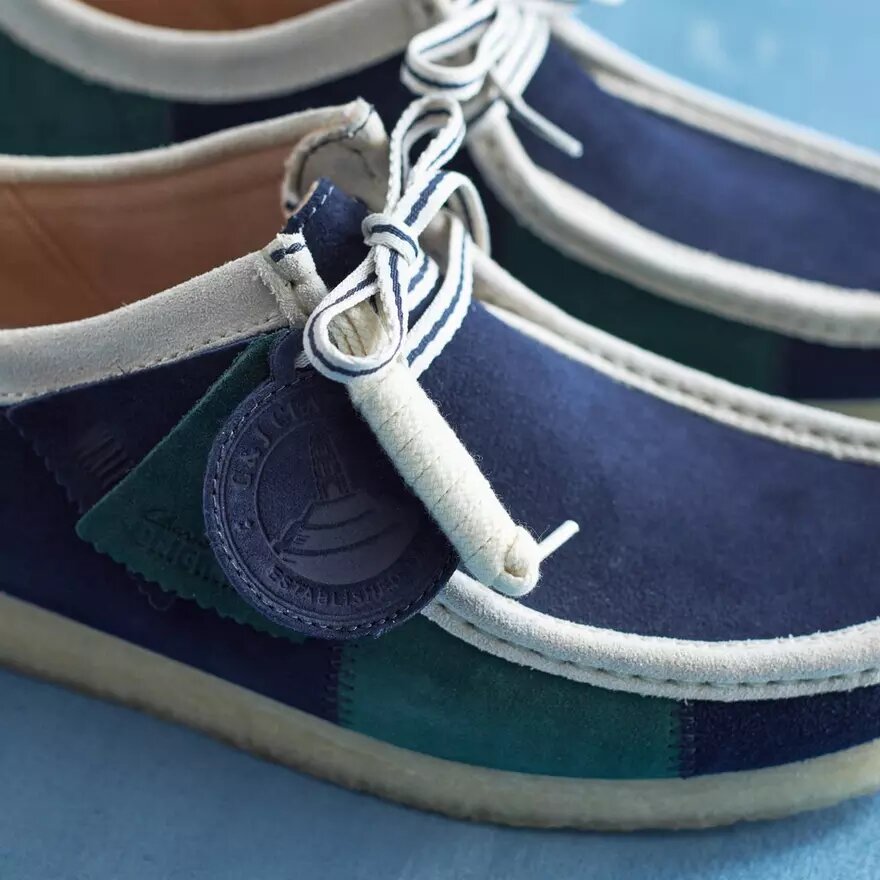 Wallabee homme à rayures bleues/vertes Wallabee homme à rayures bleues/vertes