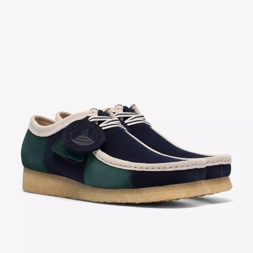 Wallabee homme à rayures bleues/vertes Wallabee homme à rayures bleues/vertes