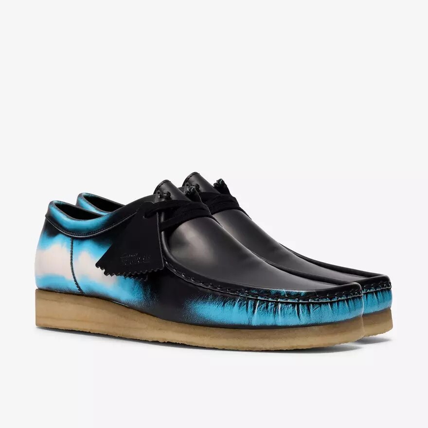 Wallabee noir pour homme, en cuir « Brush-Off » pour Wallabees Wallabee noir pour homme, en cuir « Brush-Off » pour Wallabees