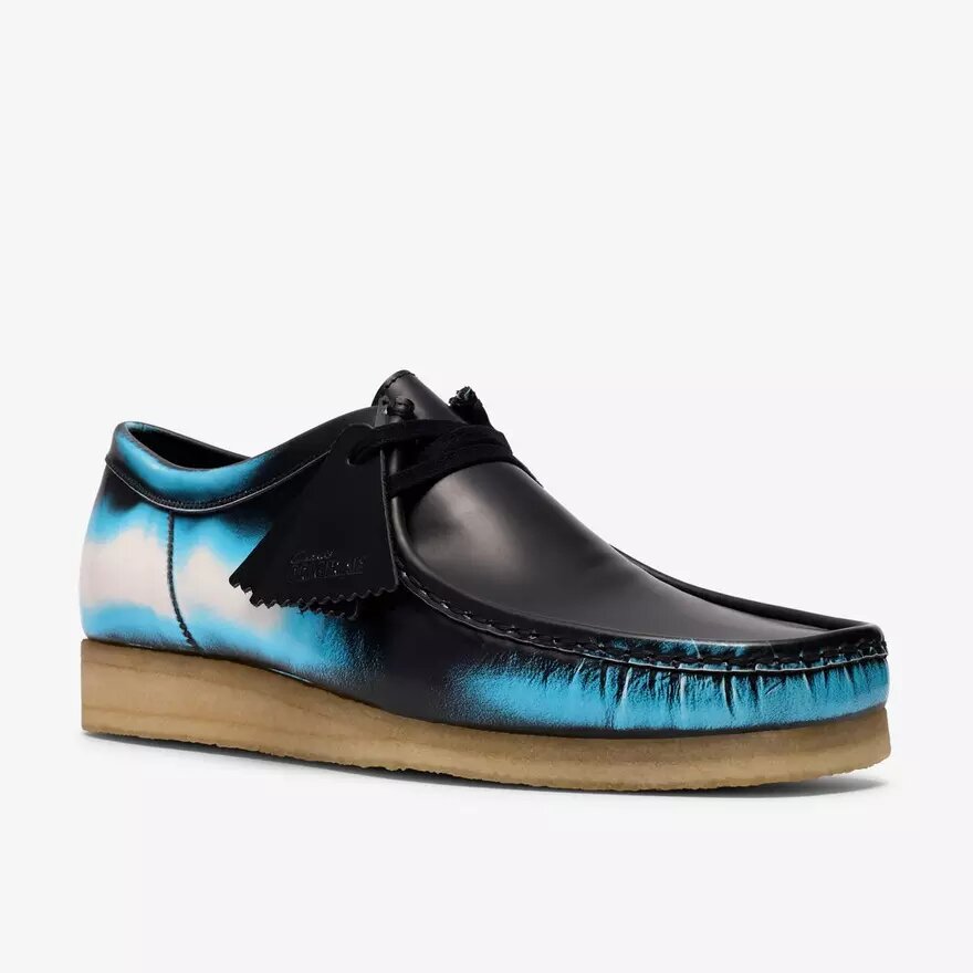Wallabee noir pour homme, en cuir « Brush-Off » pour Wallabees Wallabee noir pour homme, en cuir « Brush-Off » pour Wallabees