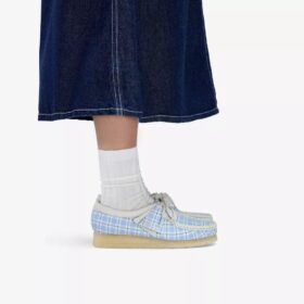 Wallabee pour femme à carreaux vichy bleus