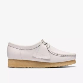 Wallabee pour femme en cuir grainé blanc
