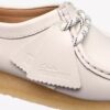 Wallabee pour femme en cuir grainé blanc