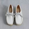 Wallabee pour femme en cuir grainé blanc