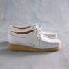 Wallabee pour femme en cuir grainé blanc