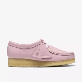 Wallabee pour femme en cuir rose pâle