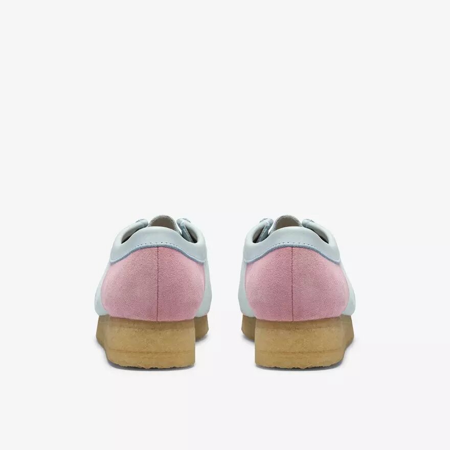 Wallabee pour femme, rayures bleu pâle et rose Wallabee pour femme, rayures bleu pâle et rose