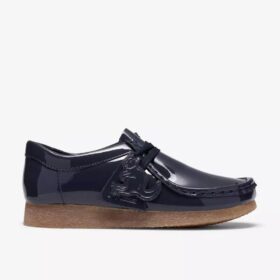 Wallabee pour garçons « Big Kid » en cuir verni bleu marine