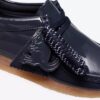 Wallabee pour garçons « Big Kid » en cuir verni bleu marine Wallabee pour garçons « Big Kid » en cuir verni bleu marine