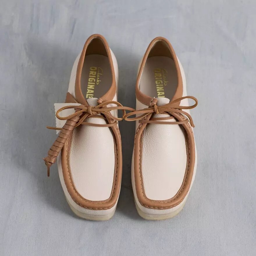 Wallabee pour homme en cuir blanc mélangé Wallabee pour homme en cuir blanc mélangé