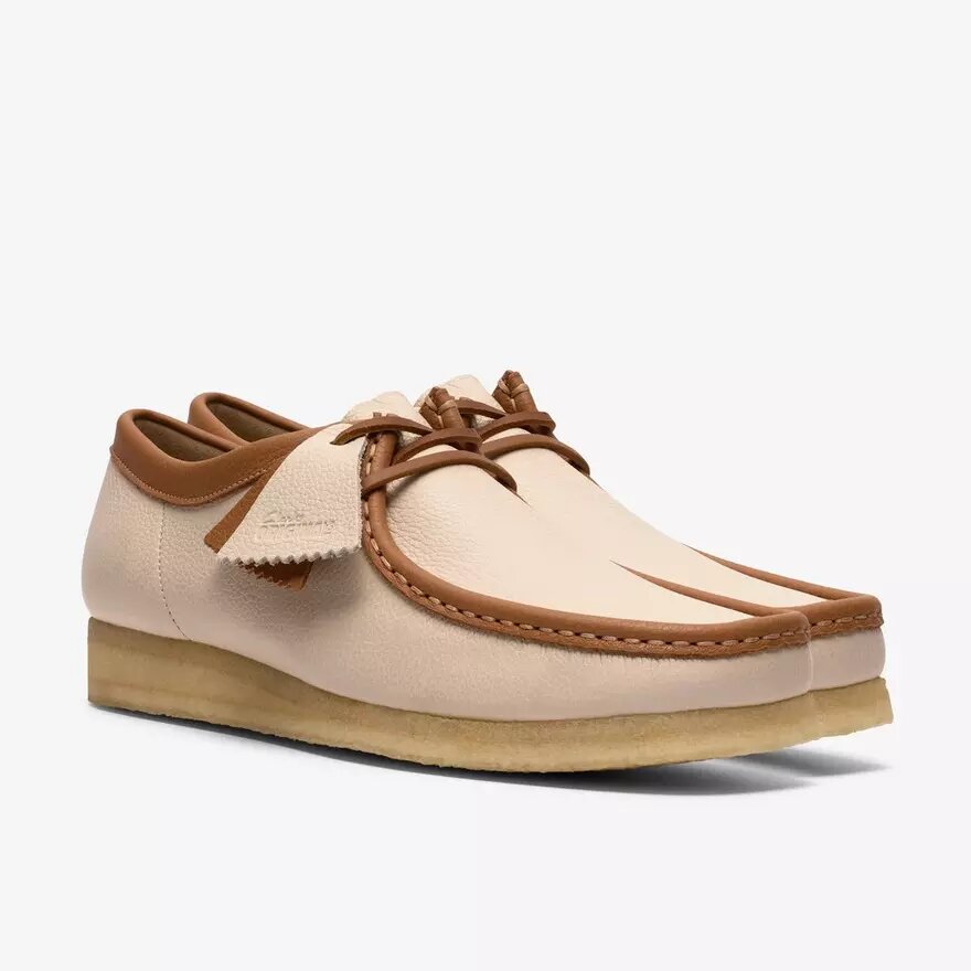 Wallabee pour homme en cuir blanc mélangé Wallabee pour homme en cuir blanc mélangé