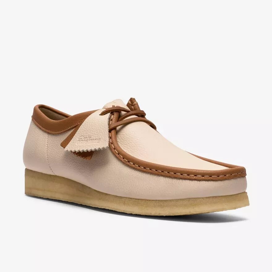 Wallabee pour homme en cuir blanc mélangé Wallabee pour homme en cuir blanc mélangé