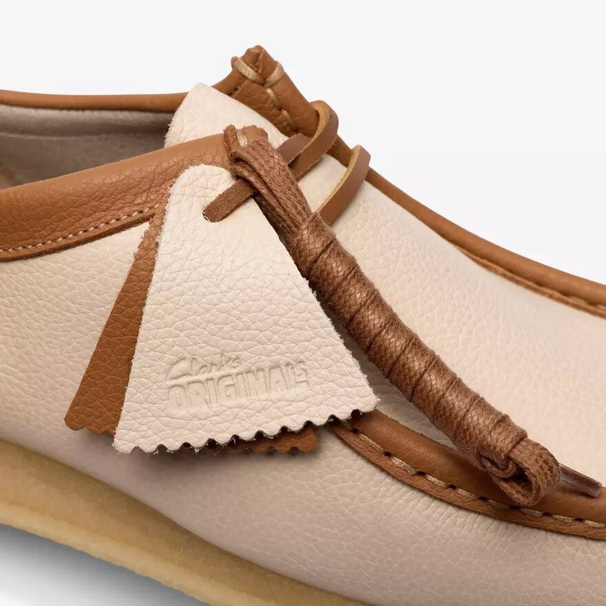 Wallabee pour homme en cuir blanc mélangé Wallabee pour homme en cuir blanc mélangé