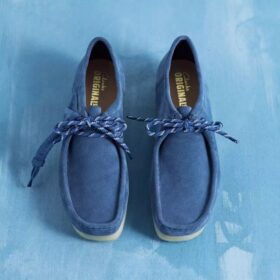 Wallabee pour homme en daim bleu denim