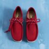 Wallabee pour homme en daim rouge foncé