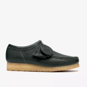 Wallabee Rb pour homme en cuir vert foncé