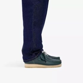 Wallabee Rb pour homme en cuir vert foncé