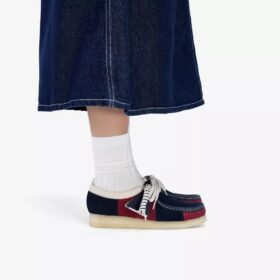 Wallabees pour femme à rayures bleu marine